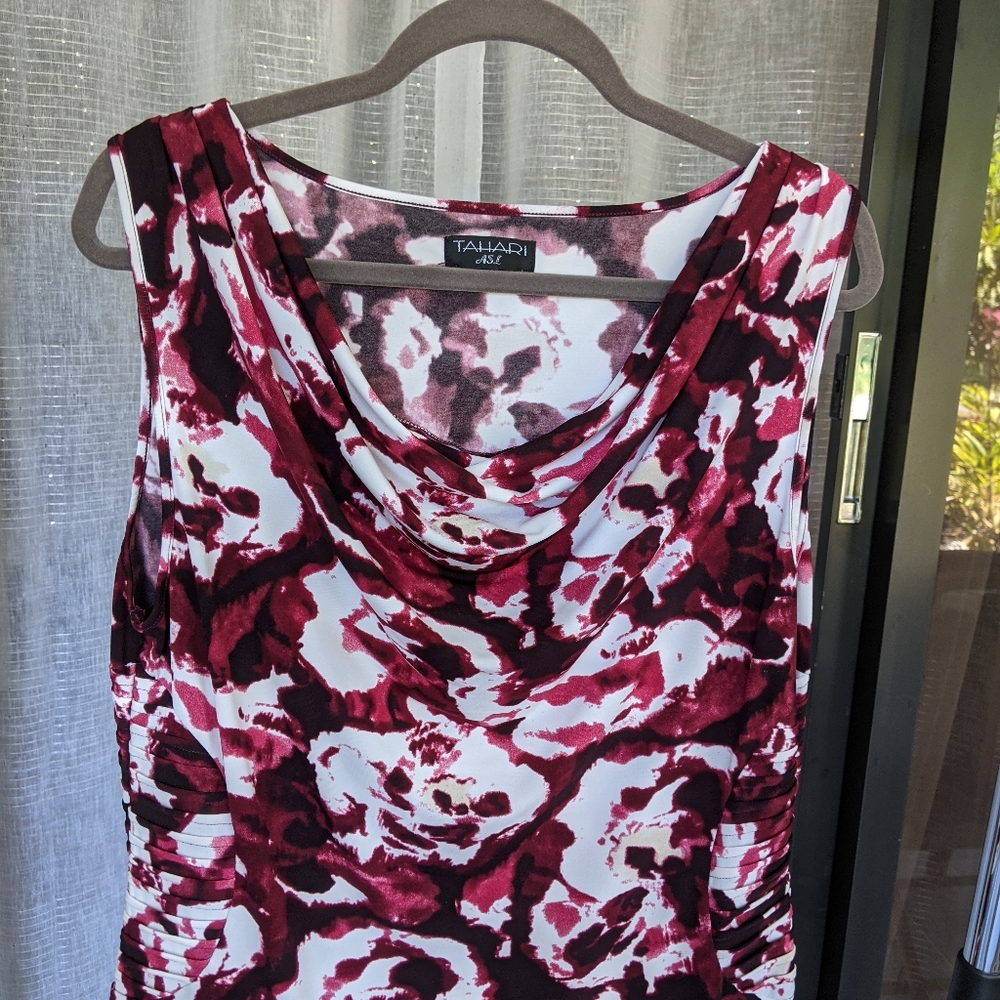 ❤️TAHARI ASL SLEEVELESS SIDE TIE DRESS